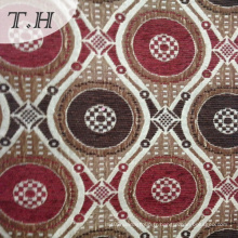 Tissu jacquard de Chenille circulaire rouge et brun pour la chaise et les meubles